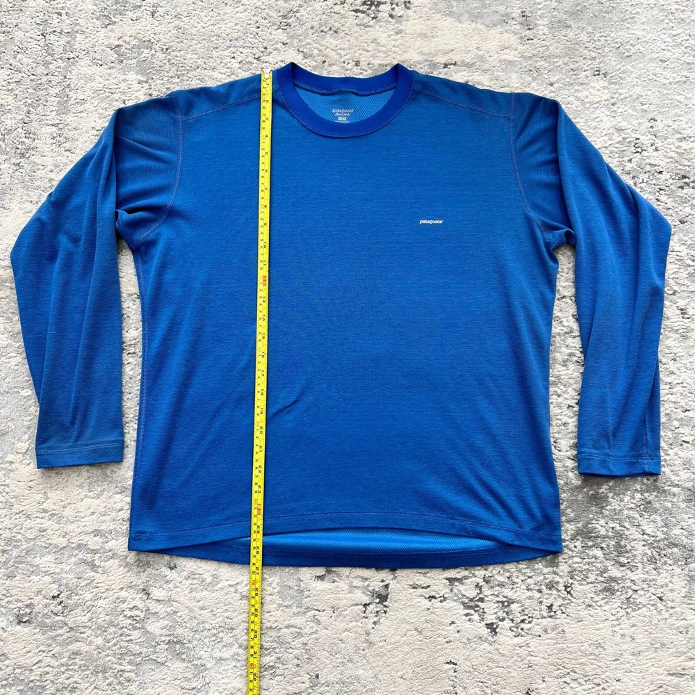 VTG USA Patagonia Shirt Men's L Blue Long Sleeve Base Layer Capilene Outdoor